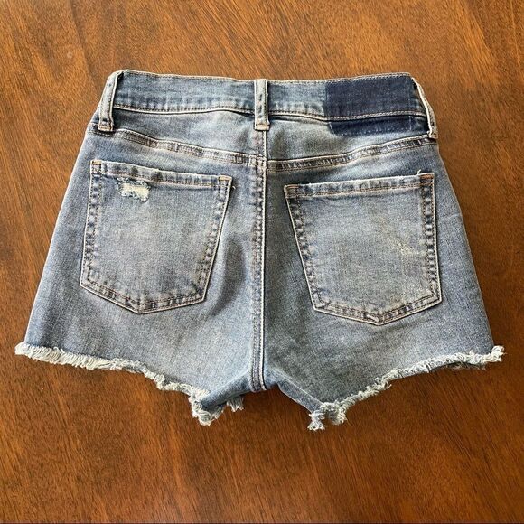 Aeropostale Cheeky Distressed High Rise Denim Jean Shorts Sz 00 - Picture 4 of 12